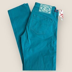 Fiorucci | Straight Leg Jeans | Teal | Size 27 | NWT